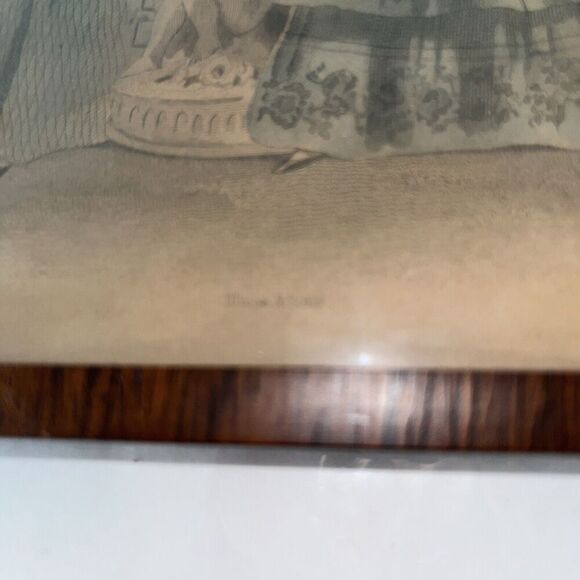 Antique 1863 Hand Colored Illman & Sons Engraving : Parisian Fashion - Framed - Picture 8 of 9